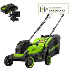 Газонокосилка Greenworks GD24LM331K2 2520607UA с 1-им АКБ