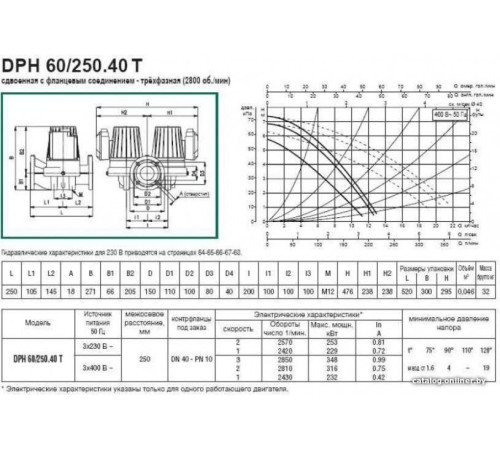 Циркуляционный насос DAB DPH 60/250.40 T
