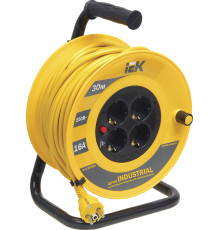 Удлинитель на катушке IEK УК30 WKP15-16-04-30 30 м, желтый