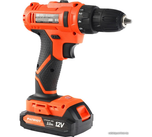 Дрель-шуруповерт Patriot BR 117Li 180301117 с 2-мя АКБ, кейс