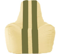 Кресло-мешок Flagman Спортинг С1.1-144 светло-бежевый/оливковый