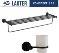 Набор аксессуаров для ванной Lauter 21TS20116 + 21TS2012 Matt Black, 2 предмета