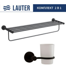 Набор аксессуаров для ванной Lauter 21TS20116 + 21TS2012 Matt Black, 2 предмета