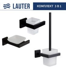 Набор аксессуаров для ванной Lauter 21SH71062 + 21SH71052 + 21SH71112 Matt Black, 3 предмета