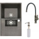 Кухонная мойка БелЭворс Forma L + смеситель W74004-9 + дозатор L405-1 серый/сатин