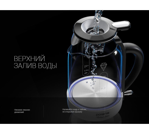 Электрический чайник Polaris PWK 1753CGL черный/белый