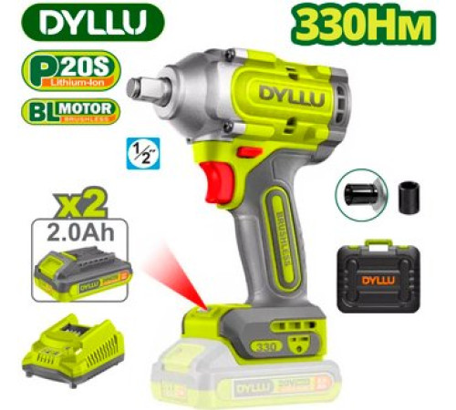 Гайковерт Dyllu DTCD1B33 с 2-мя АКБ, кейс