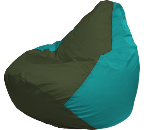 Кресло-мешок Flagman Груша Г2.1-58 тёмно-оливковый/бирюза
