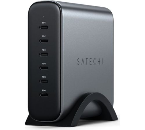 Сетевое зарядное Satechi 200W USB-C 6-Port GaN Charger ST-C200GM-EU