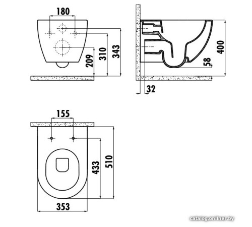 Унитаз подвесной Creavit Free FE322-34CB00E-0002+KC0903.02.0000E