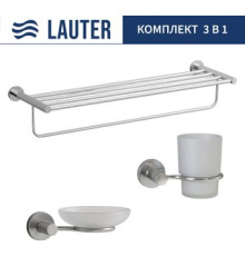Набор аксессуаров для ванной Lauter 21TS20115 + 21TS20113 + 21TS2011 Chrome, 3 предмета
