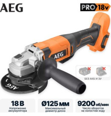 Угловая шлифмашина AEG Powertools BEWS18-125X2-0 4935498182 без АКБ