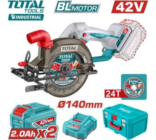 Дисковая циркулярная пила Total TSLI4214012 с 2-мя АКБ