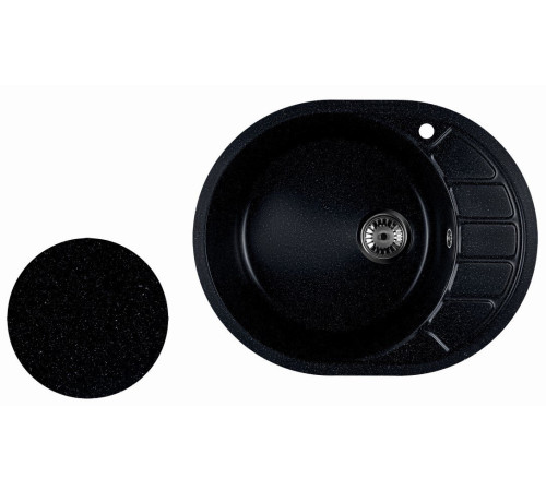 Кухонная мойка Marblan Ovata L черный,с сифоном