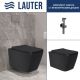Унитаз подвесной Lauter Magdeburg с жест. сиденьем Soft Close 21103EC + Breez 21GN7072BM черный матовый, скрытое крепление