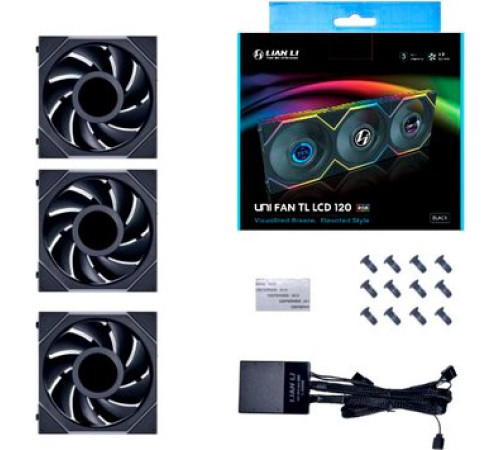 Комплект вентиляторов для корпуса Lian Li Uni Fan TL LCD 120 Triple Pack G99.12TLLCD3B.00