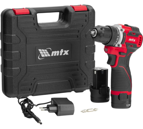 Дрель-шуруповерт MTX CDB-BL-12 с 2-мя АКБ, кейс