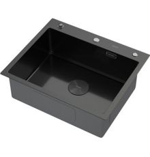 Кухонная мойка ARFEKA Eco AR 600*500 POP-UP BLACK PVD NANO DECOR MILLET GRAINS