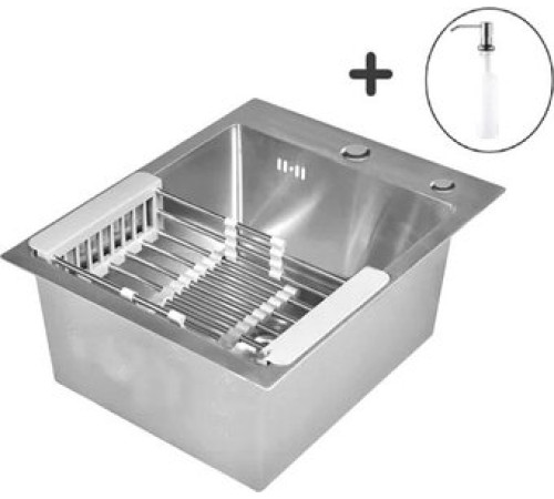 Кухонная мойка Wisent WS-34050/GER013 с сифоном, дозатором и коландером