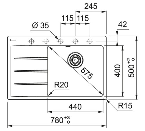 Кухонная мойка Franke Centro CNG 611/211-78 TL Fragranite 114.0639.725 белый