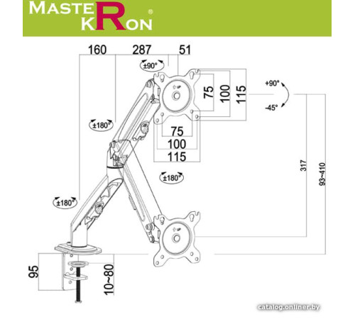 Кронштейн для монитора MasterKron UDT20-C012