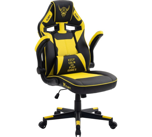 Игровое геймерское кресло FLOKY Asgard Yellow-Black желтый/черный