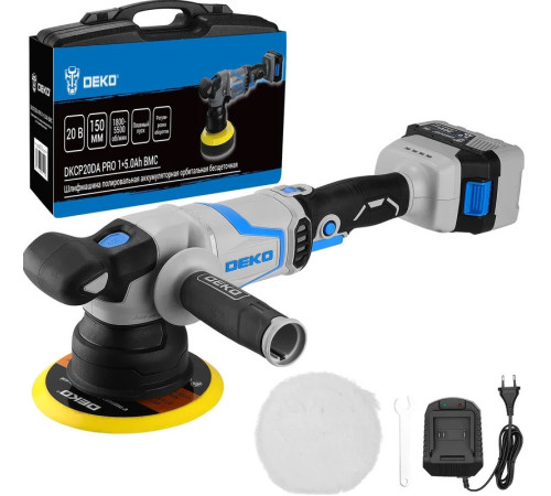 Полировальная машина Deko DKCP20DA Pro 085-1066 с 1-им АКБ, кейс