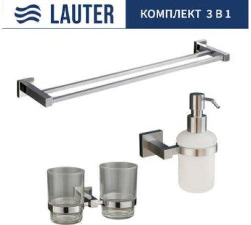 Набор аксессуаров для ванной Lauter 21SH6081 + 21SH6171 + 21SH6021 Chrome, 3 предмета