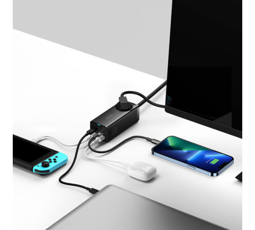 Сетевое зарядное Baseus GaN3 Pro Desktop Powerstrip AC+2U+2C 65W PSZM000901