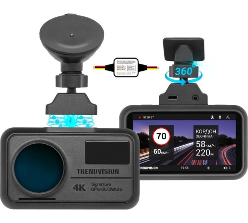 Видеорегистратор-GPS информатор 2в1 TrendVision TDR-725 Real 4K Max