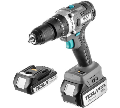Дрель-шуруповерт Tesla TCD18HD 840374 с 2-мя АКБ, кейс