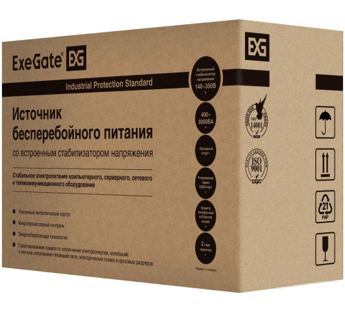 Источник бесперебойного питания ExeGate SpecialPro UNB-1200.LED.AVR.4SH.USB