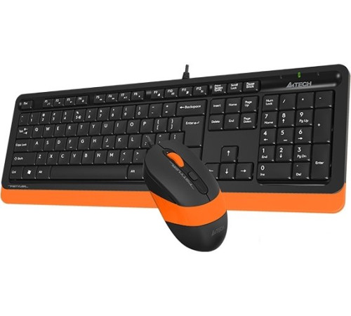 Клавиатура + мышь A4Tech Fstyler F1010 черный/оранжевый
