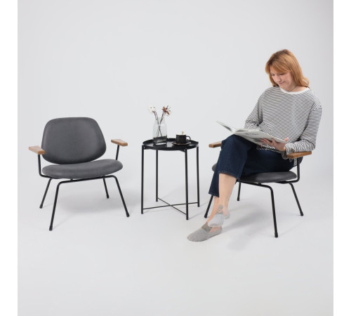 Стул AksHome Rudo экокожа винтажный черный WATUSI 16/черный