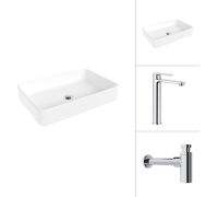 Умывальник Lauter 21842 + Moon 21СK81691C с сифоном 21635CH хром