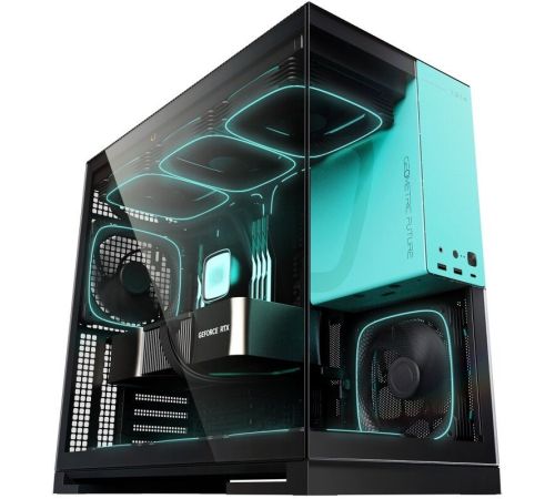 Корпус Geometric Future Model 5 5FAN черный/бирюзовый