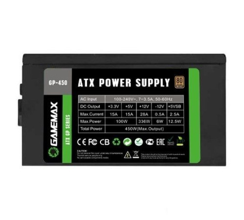 Блок питания GameMax GP-450 черный