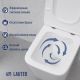 Унитаз подвесной Lauter Square 214903 + GROHE Solido 38811KF0 + GROHE 37131000 прямоугольная, черный