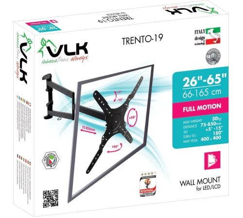 Кронштейн для телевизора VLK TRENTO-19 черный