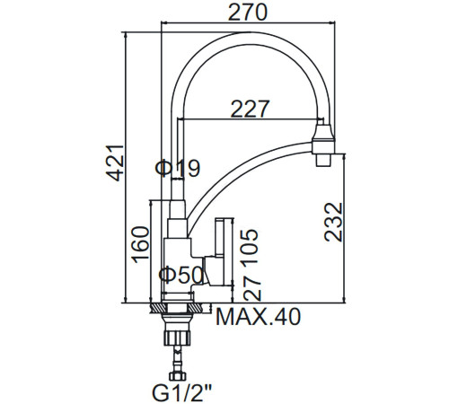 Смеситель Ledeme L4499-2 хром/черный
