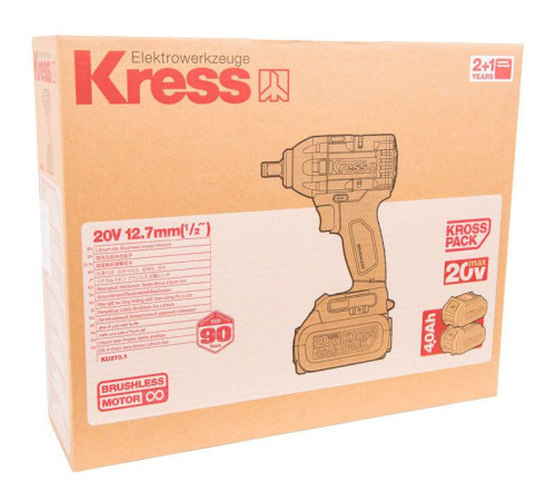 Гайковерт Kress KU270.1 с 2-мя АКБ, кейс