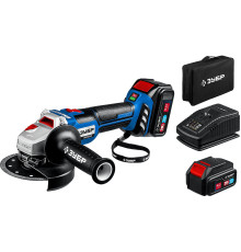 Угловая шлифмашина Зубр AB-125-42 с 2-мя АКБ, сумка