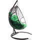 Подвесное кресло M-Group Для двоих 11450204 коричневый ротанг/зеленая подушка
