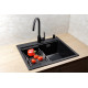 Кухонная мойка Marblan Comfort 60 черный, с сифоном