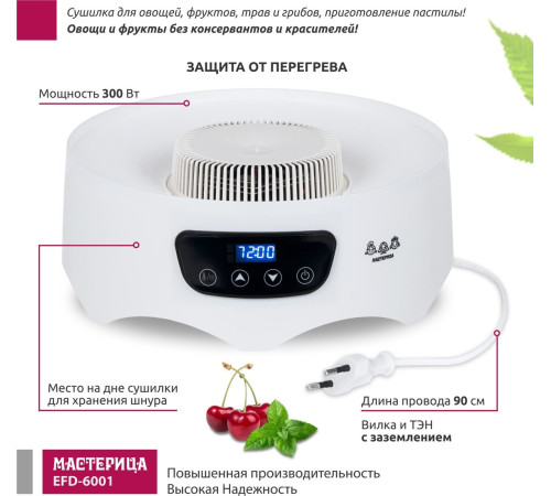 Сушилка для овощей и фруктов Мастерица EFD-6001