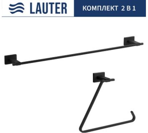 Набор аксессуаров для ванной Lauter 21TS1018 + 21TS1014 Matt Black, 2 предмета