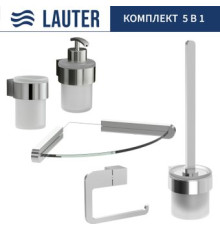 Набор аксессуаров для ванной Lauter 21TS3018 + 21TS3020 + 21TS3014 + 21TS3007 + 21TS3022 Chrome, 5 предметов