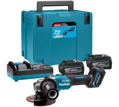 Угловая шлифмашина Makita GA005GU201 с 2-мя АКБ, кейс