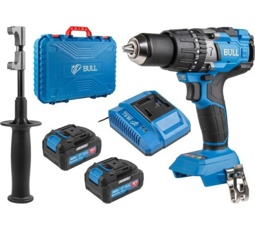 Ударная дрель-шуруповерт Bull SR 1805 с 2-мя АКБ 4 Ah, кейс