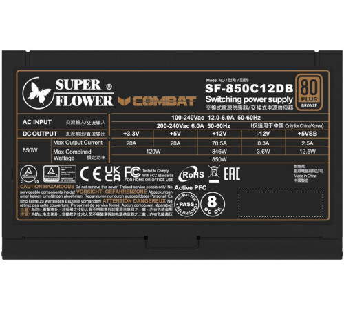 Блок питания Super Flower Combat DB 850W ATX3.1 SF-850C12DB